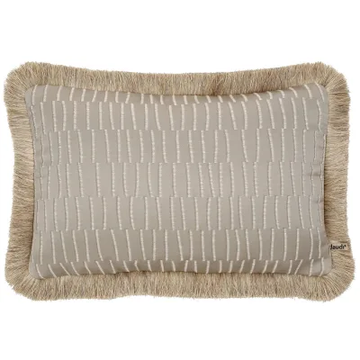 Claudi Polana Light Grey + Fringe Gold